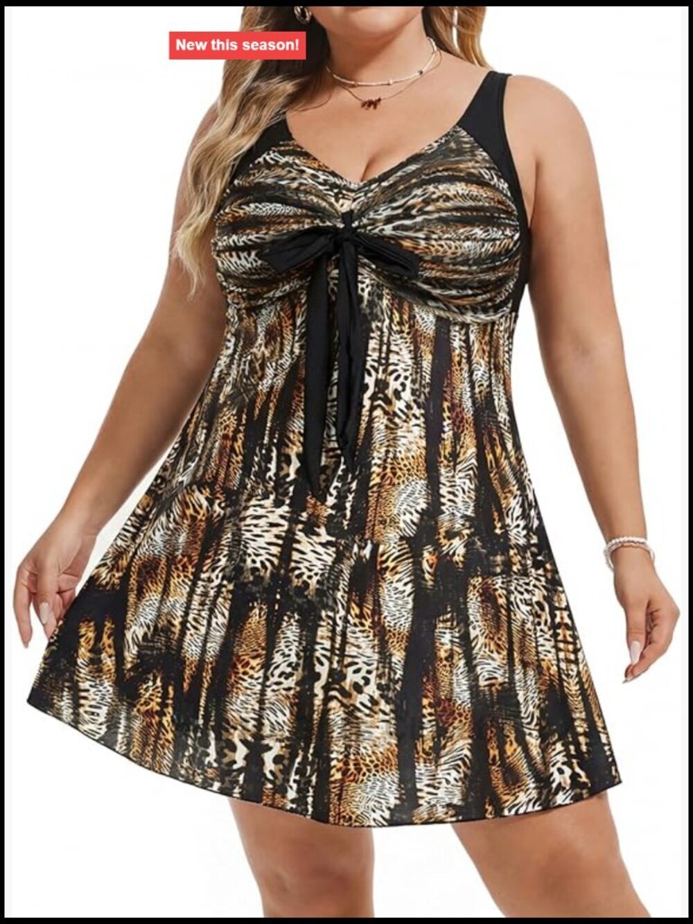 Two Piece Tankini Swimdress with Boyshorts Tummy Control Plus Size